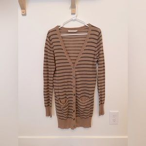 Ellison Tan Striped Cardigan. Purchased at Bohme.